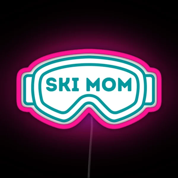 Ski Mom Goggles Logo RGB Neon Sign