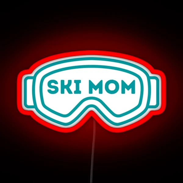 Ski Mom Goggles Logo RGB Neon Sign