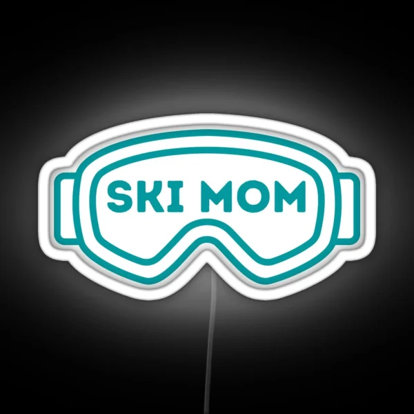 Ski Mom Goggles Logo RGB Neon Sign