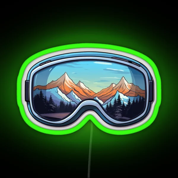Ski Mountain Goggle Led RGB Neon Sign
