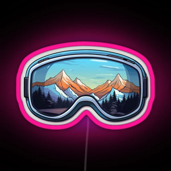 Ski Mountain Goggle Led RGB Neon Sign