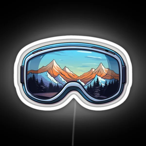 Ski Mountain Goggle Led RGB Neon Sign