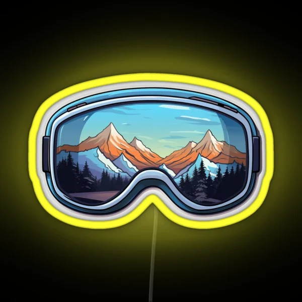 Ski Mountain Goggle Led RGB Neon Sign