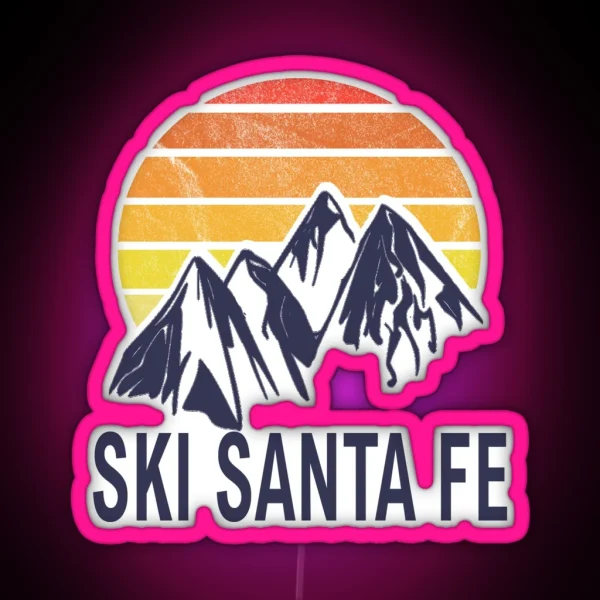 Ski Santa Fe New Mexico USA Ski Resort Snowboard Snowboarding Winter Skiing Wear Led Hoodies Sweaters And Jumpers RGB Neon Sign