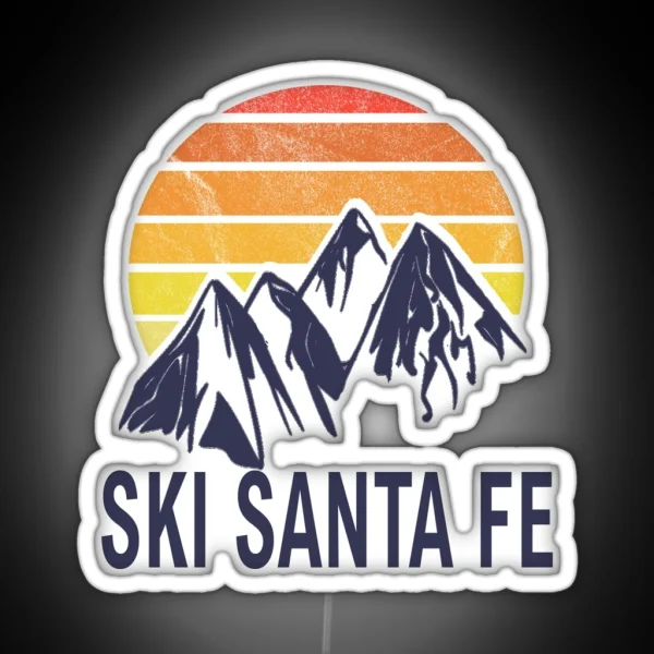 Ski Santa Fe New Mexico USA Ski Resort Snowboard Snowboarding Winter Skiing Wear Led Hoodies Sweaters And Jumpers RGB Neon Sign