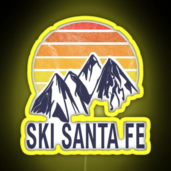 Ski Santa Fe New Mexico USA Ski Resort Snowboard Snowboarding Winter Skiing Wear Led Hoodies Sweaters And Jumpers RGB Neon Sign