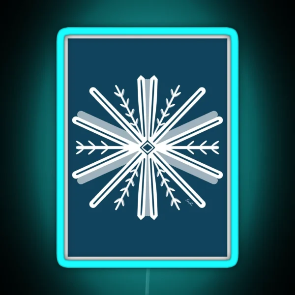 Ski Season Snowflakes RGB Neon Sign