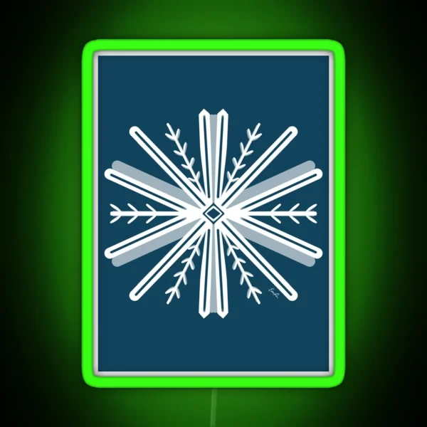 Ski Season Snowflakes RGB Neon Sign