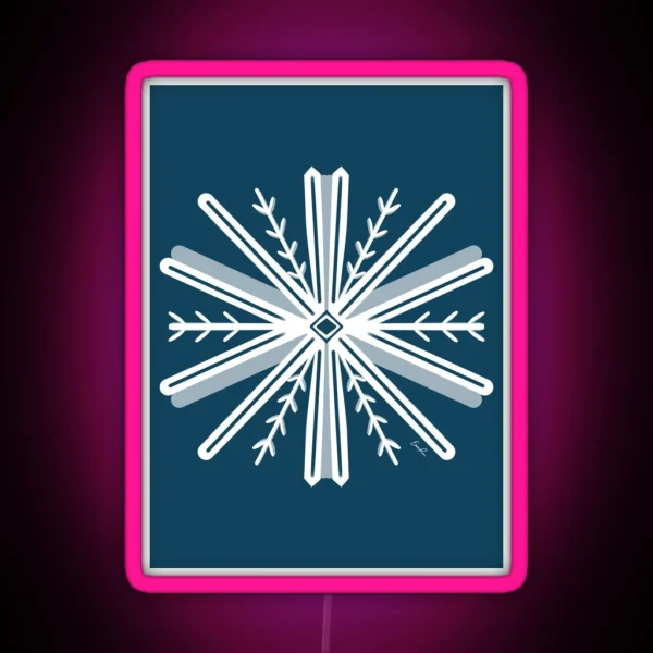 Ski Season Snowflakes RGB Neon Sign
