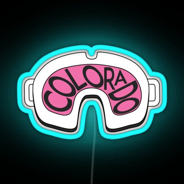 SKI SKIING COLORADO GOGGLES SNOWBOARD BRECKENRIDGE RGB Neon Sign