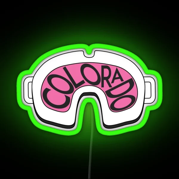 SKI SKIING COLORADO GOGGLES SNOWBOARD BRECKENRIDGE RGB Neon Sign
