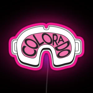 SKI SKIING COLORADO GOGGLES SNOWBOARD BRECKENRIDGE ASPEN PINK RGB Neon Sign