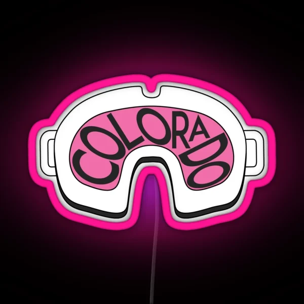 SKI SKIING COLORADO GOGGLES SNOWBOARD BRECKENRIDGE RGB Neon Sign