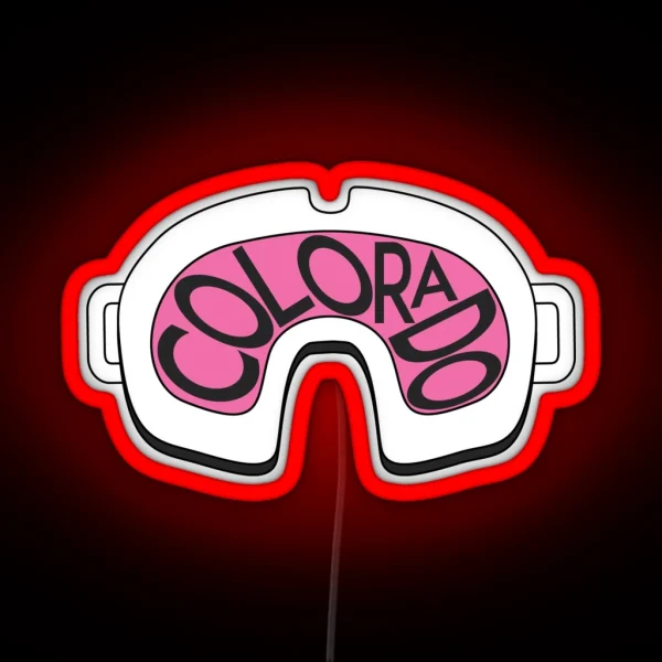 SKI SKIING COLORADO GOGGLES SNOWBOARD BRECKENRIDGE RGB Neon Sign