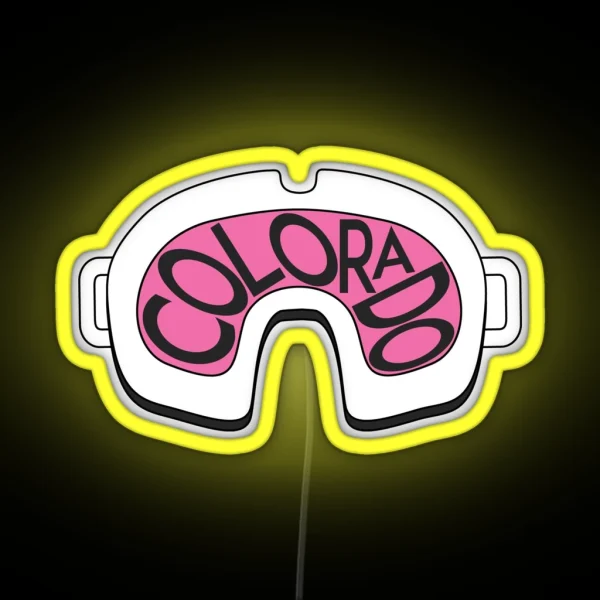 SKI SKIING COLORADO GOGGLES SNOWBOARD BRECKENRIDGE RGB Neon Sign
