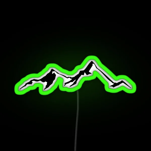 Ski Skiing Mountain Mountains Skiing Skis Silhouette Snowboard Snowboarding RGB Neon Sign