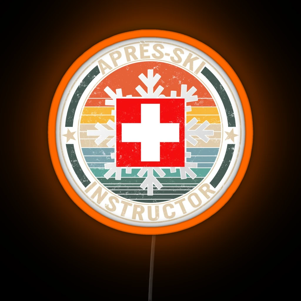 Ski Snowboarding Led Apres Ski Instructor RGB Neon Sign Ski Snowboarding Led Apres Ski Instructor RGB Neon Sign