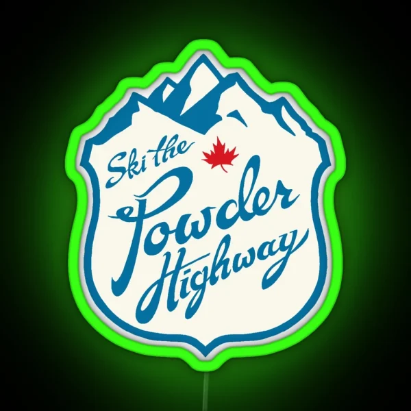Ski The Powder Highway RGB Neon Sign