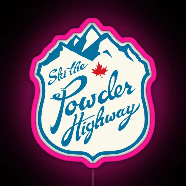 Ski The Powder Highway RGB Neon Sign