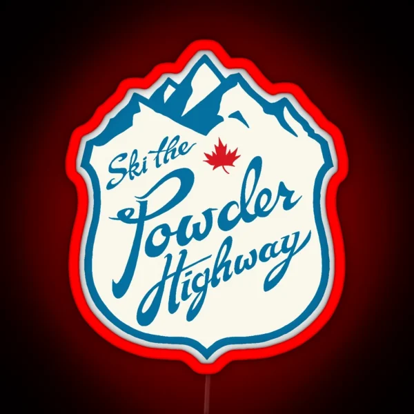 Ski The Powder Highway RGB Neon Sign