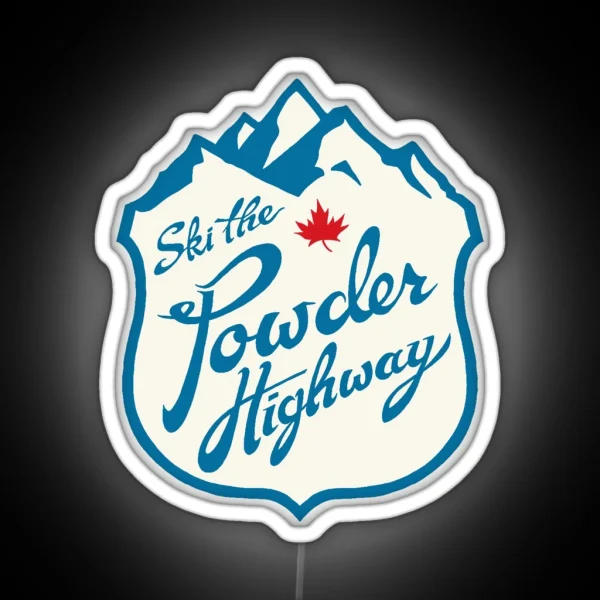 Ski The Powder Highway RGB Neon Sign