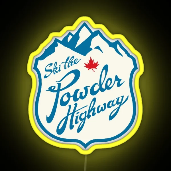 Ski The Powder Highway RGB Neon Sign