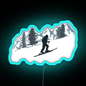 Ski Touring And Mountains RGB Neon Sign