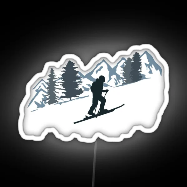 Ski Touring And Mountains RGB Neon Sign