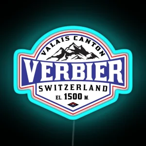 Ski Verbier Switzerland Skiing Valais Canton Matterhorn Mont Blanc RGB Neon Sign