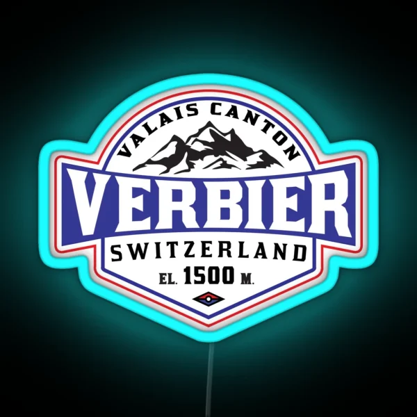 Ski Verbier Switzerland Skiing Valais Canton Matterhorn RGB Neon Sign