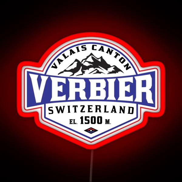 Ski Verbier Switzerland Skiing Valais Canton Matterhorn RGB Neon Sign