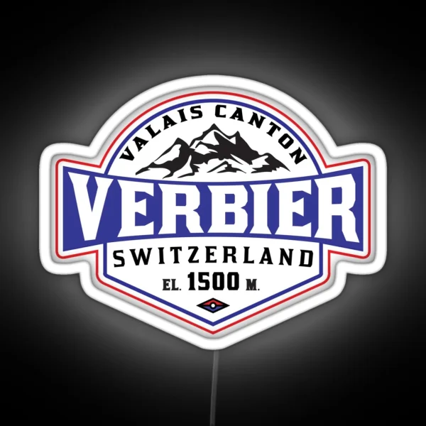 Ski Verbier Switzerland Skiing Valais Canton Matterhorn RGB Neon Sign