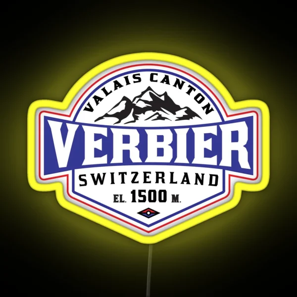 Ski Verbier Switzerland Skiing Valais Canton Matterhorn RGB Neon Sign