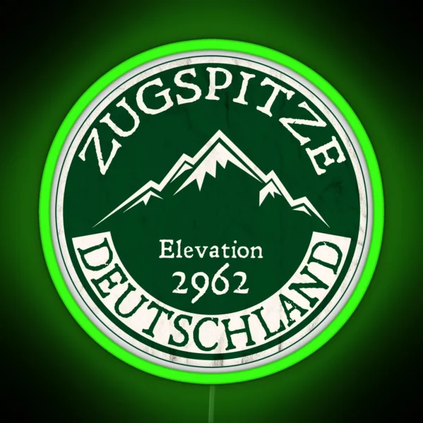 Ski ZUGSPITZE Deutschland Skiing Mountain RGB Neon Sign