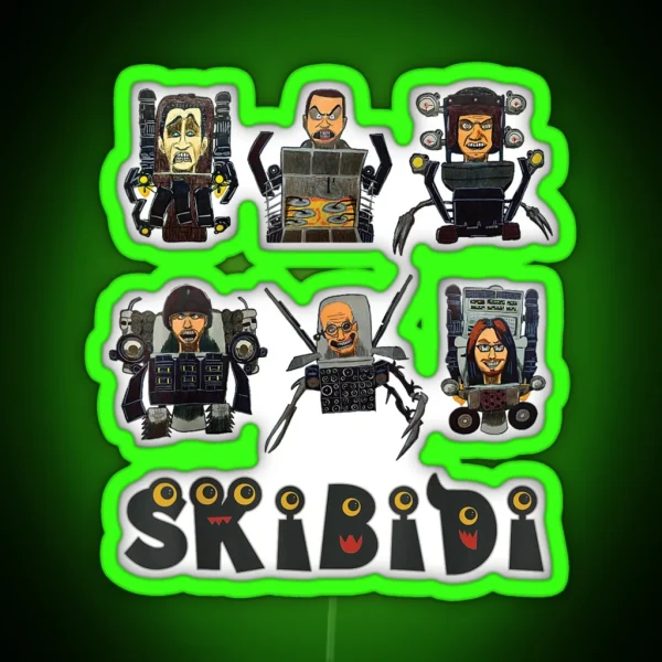 Skibidi Toilet Costume Speaker Man Camera Man RGB Neon Sign