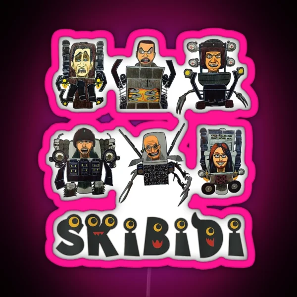 Skibidi Toilet Costume Speaker Man Camera Man RGB Neon Sign