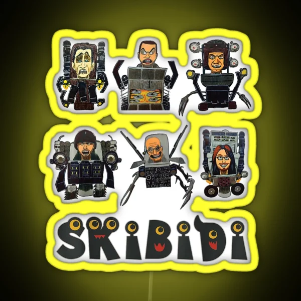 Skibidi Toilet Costume Speaker Man Camera Man RGB Neon Sign