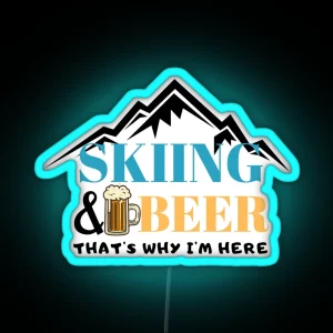 Skiing And Beer RGB Neon Sign