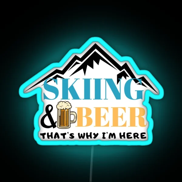 Skiing And Beer RGB Neon Sign