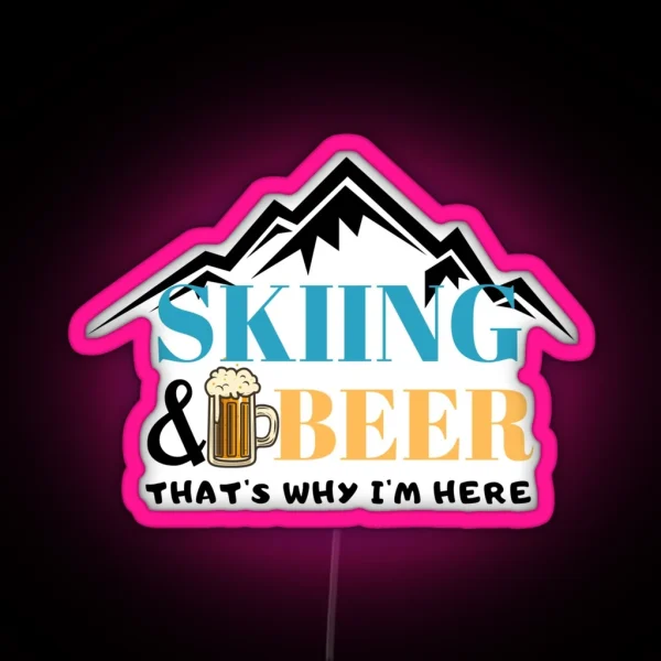 Skiing And Beer RGB Neon Sign