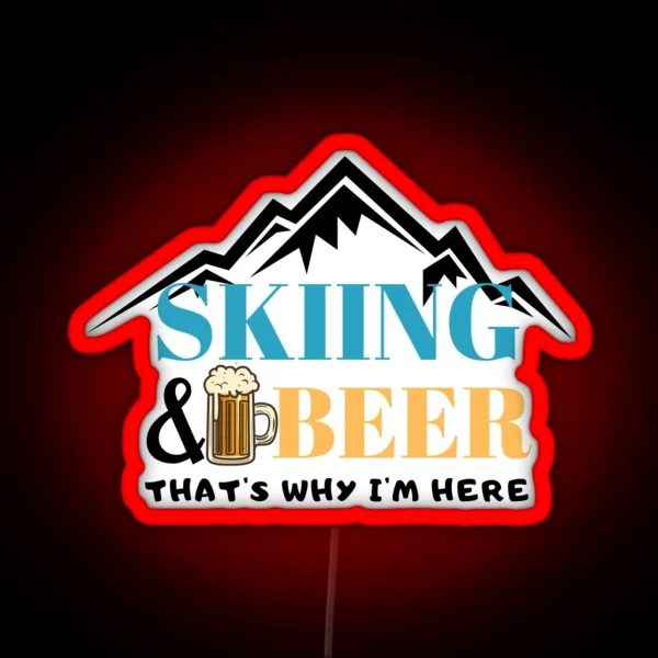 Skiing And Beer RGB Neon Sign