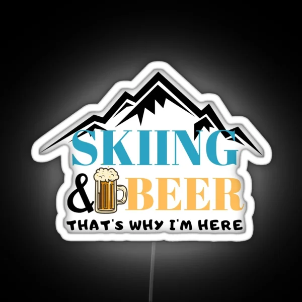 Skiing And Beer RGB Neon Sign