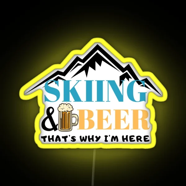 Skiing And Beer RGB Neon Sign