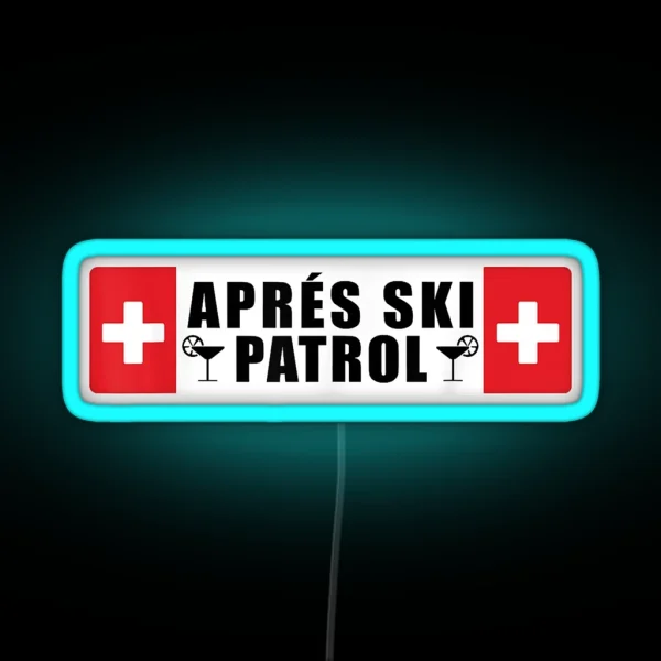 Skiing Apres Ski Patrol Skier Winter Sports RGB Neon Sign