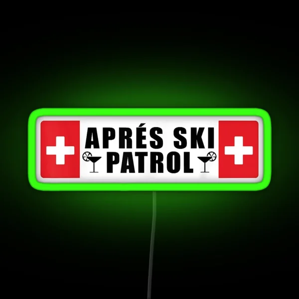 Skiing Apres Ski Patrol Skier Winter Sports RGB Neon Sign