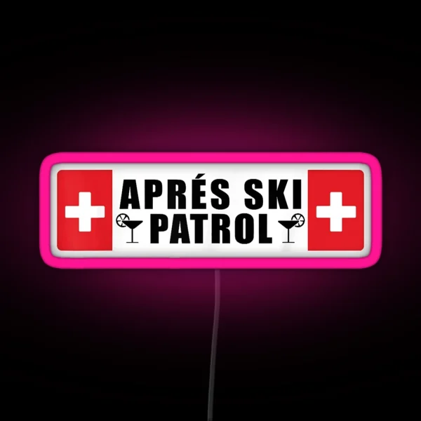 Skiing Apres Ski Patrol Skier Winter Sports RGB Neon Sign