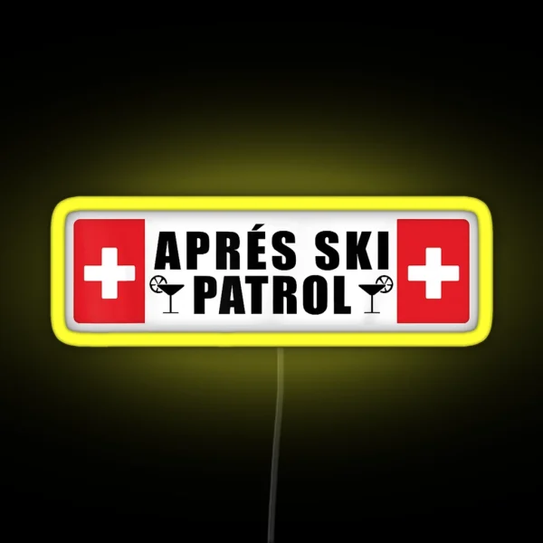 Skiing Apres Ski Patrol Skier Winter Sports RGB Neon Sign