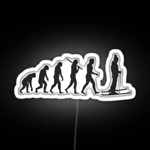 Skiing Evolution RGB Neon Sign