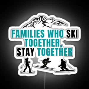 Skiing Families Family Of Skiers RGB Neon Sign