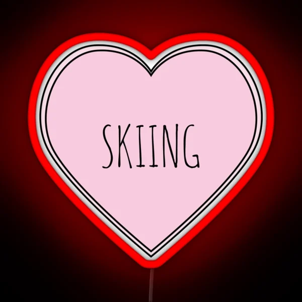 Skiing Heart RGB Neon Sign